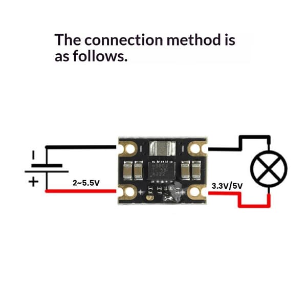 TPS63802 Mini-litiumakkua tehostava moduuli DC 1.8-5.5V tulo 2 A2
