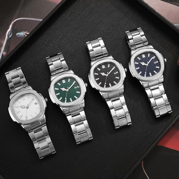 Herreur Luksus Herre Quartz Armbåndsur Rustfrit Stål Dato B A2