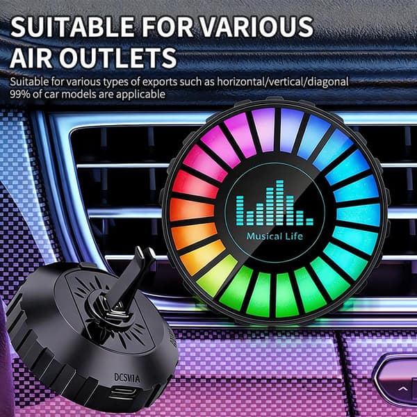 RGB Farverig Bil USB 5V Luftudtag Aromaterapi Pickup Lampe Amb A3