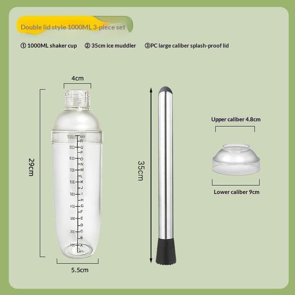 3/5/7 delar cocktailshakerkit blandad drinkset bartender Alco 1000ML 3PCS