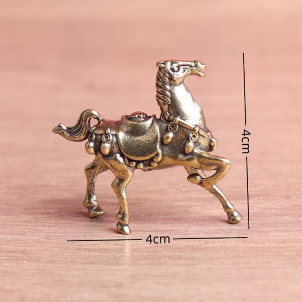 Mässingshästfigur prydnad miniatyrstaty för skrivbordsvisning