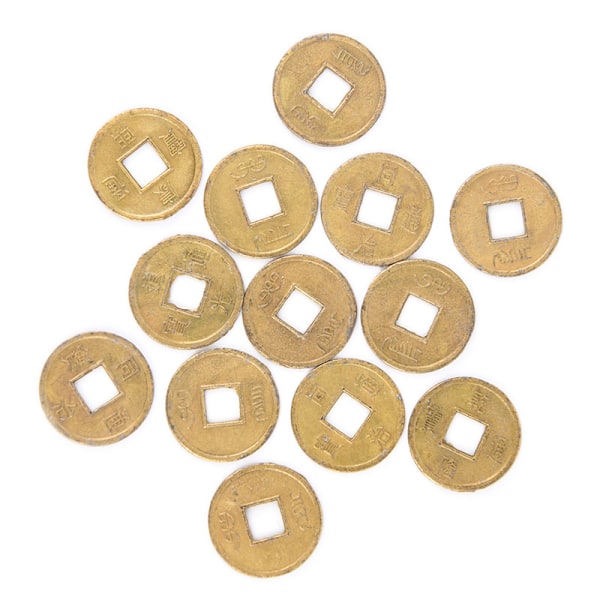 100 stk Mini 10 mm Feng Shui Lykke Mynter Sink Legering Qing Dynas