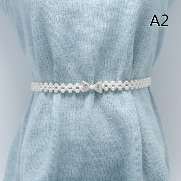 Stort perletaljekæde til kvinders elastikbælte med diamantdekor A2