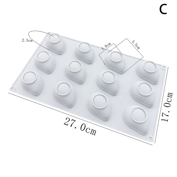 3D silikon bakeformer for kaker, mango silikonform for baking C
