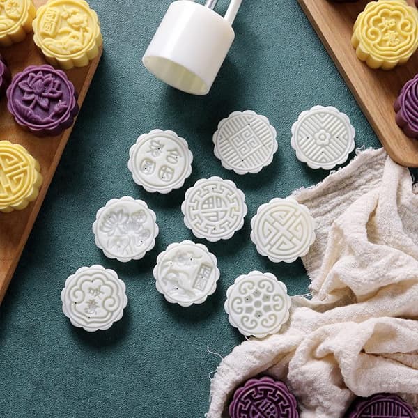 1 set DIY Mooncake-form i plast, handpressad bakverksform för mungbönor A12