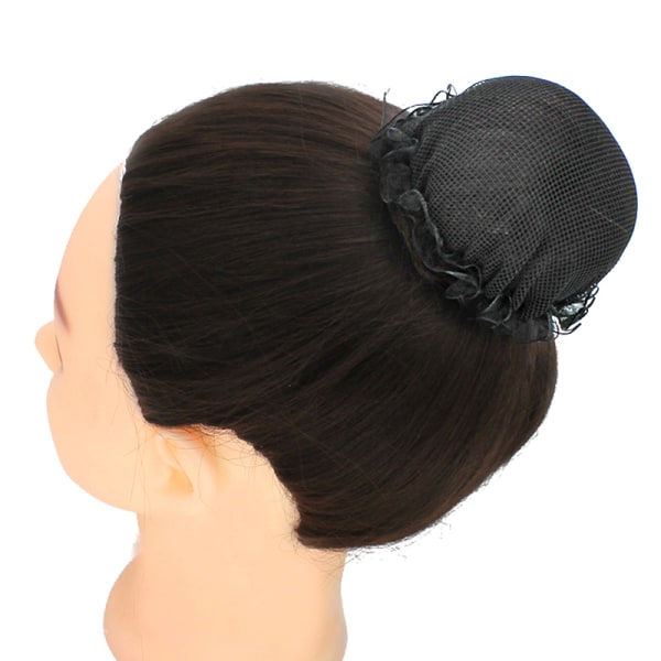 1 Stk Hår Net Bun Cover Kvinder Hår Net Ballet Dans Skøjteløb Croc Black