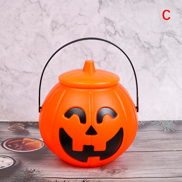 Halloween- ja joulujuhlien rekvisiitta, muovinen kurpitsasanko, karkkilaatikko C