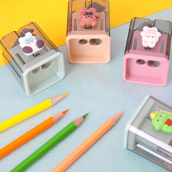 Blyantspisser Small e Cartoon To-hullssliper Blyant Kawa A11