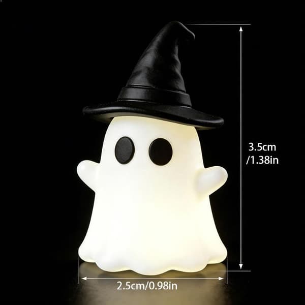 Halloween Lysande Mini Spökstaty Mjukt Glödande I Mörkret Prydnad A2