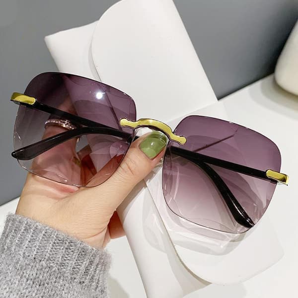 Gradient Eyeglasses Lady UV Protection Shade Solbriller Square A2