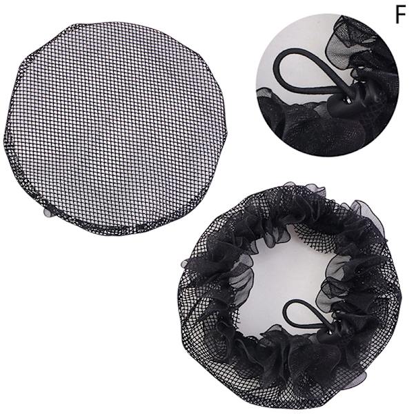 Lille hul sort elastisk mesh Snood hår Net Bun Cover til bold F