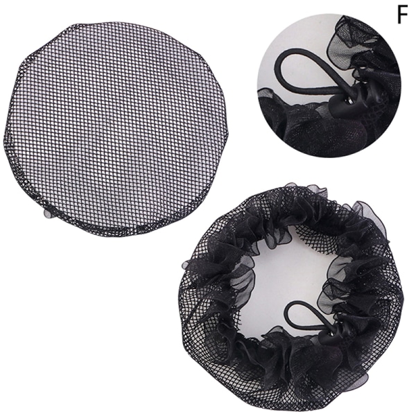 Pieni reikäinen musta elastinen mesh Snood Hair Net Nump Cover pallolle F