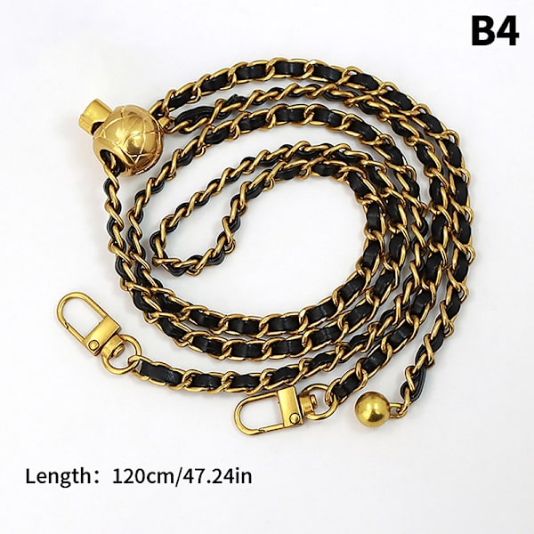 Skinnhåndtak Veske Stropp Rhombus Bag Bead Ball kjede Justerbar B4