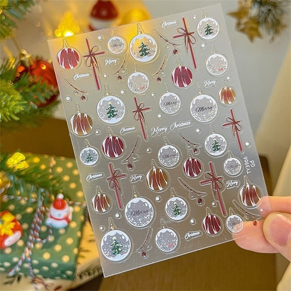 Kynsilakkaleima Joulu Vesitarra Jousi Nauha Design N 1PCS