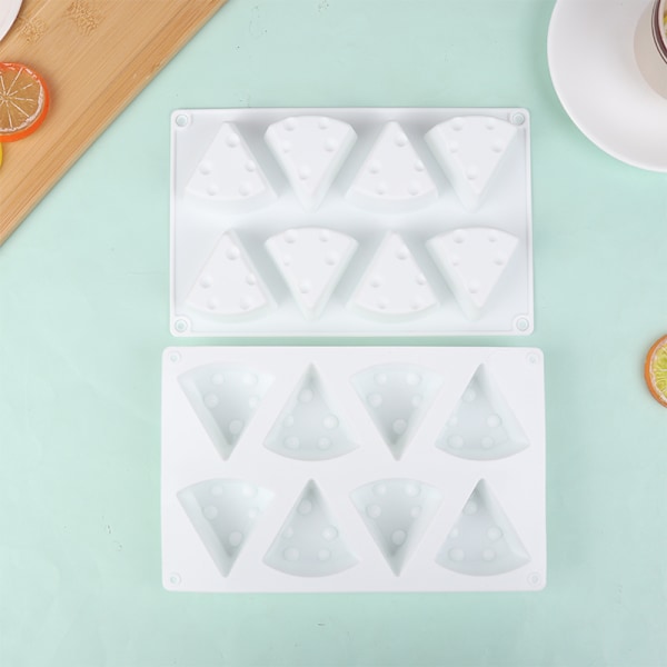 8-hulls ostformet silikonform DIY konditorverktøy kake dess White