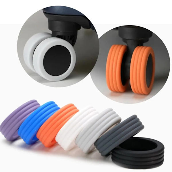 8 kpl Silikoni Matkalaukkupyörät Kengännauha Silent Wheel Prot Orange 8PCS