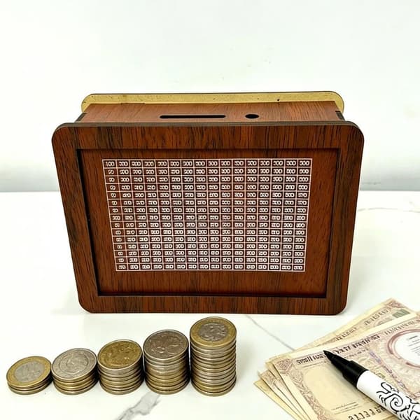 1 Set 1000/2000/3000/5000/10000 Euro Spargris i Trä A3