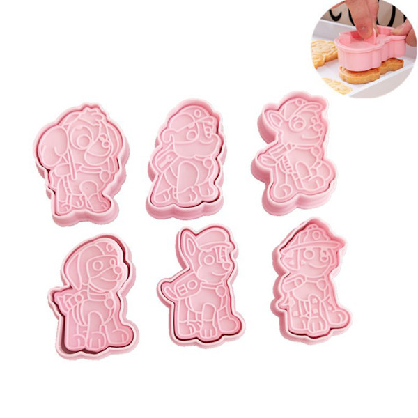 6PC Hundebakeformsett DIY 3D tegneseriefigur Modell Cookie ters 6pcs/lot