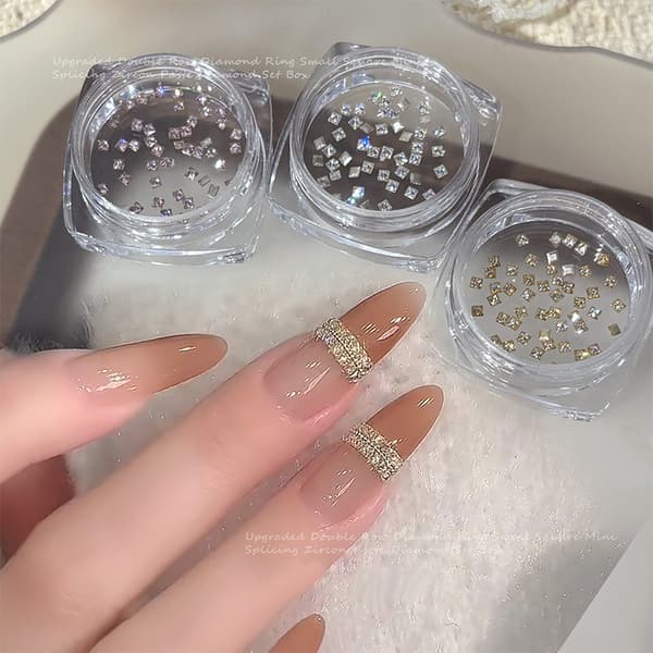 50 st glänsande zirkon strass nagelstenar 3d Flatback strass White