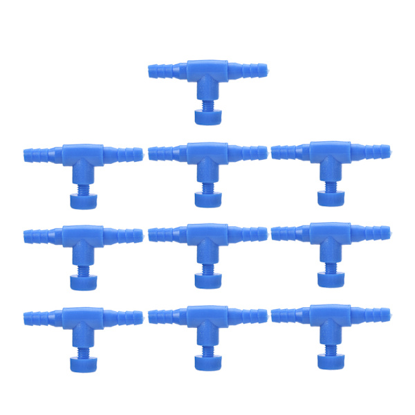 3/10 stk fisketank luftledningskontrollregulatorventil akvarium Blue 10PCS