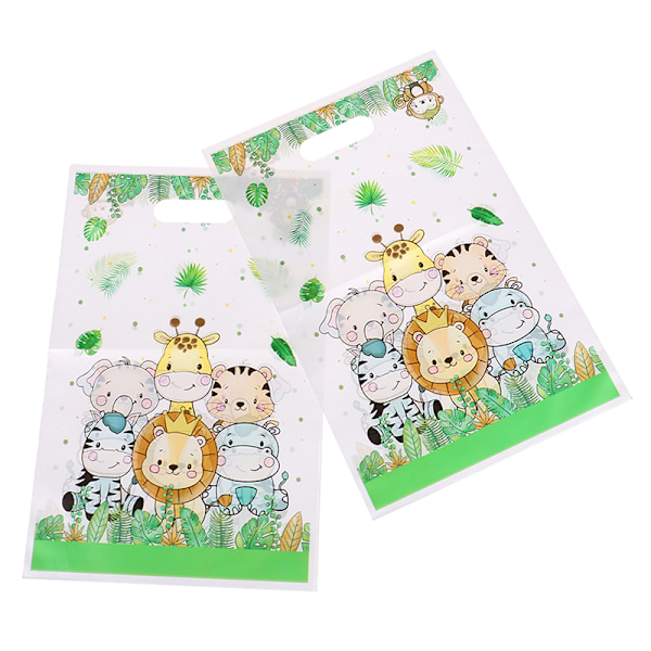 10 stk. Jungle Safari Zoo Tema Godteri Gavepose Bursdagsfest Pac 25*16.5CM