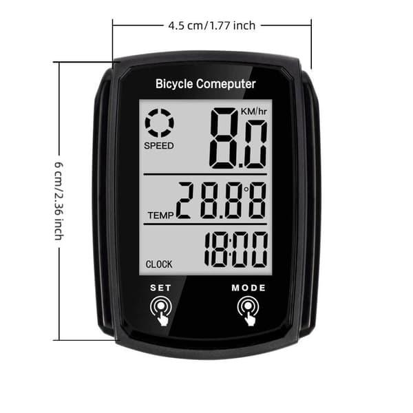Cykel Kablet Speedometer USB Lysende LCD Kilometertæller Til Landevej Mo Red