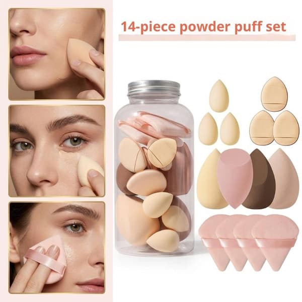6/7/14 st sminksvamp kosmetisk puff foundation svampar set Lo A7