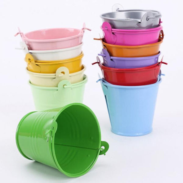 Mini metalliske fargerike bøttegodteritønner bryllupsfest favoriserer Multi-color L
