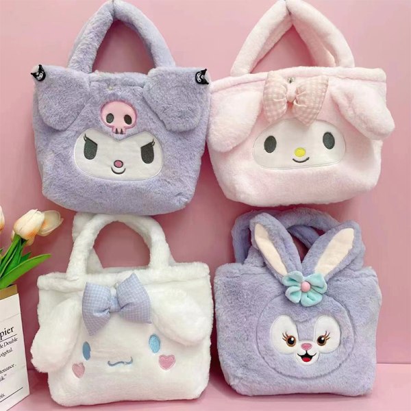 Melody Cinnamoroll Kulomi Håndveske Sanrio Cartoon Plysj Skulder A6