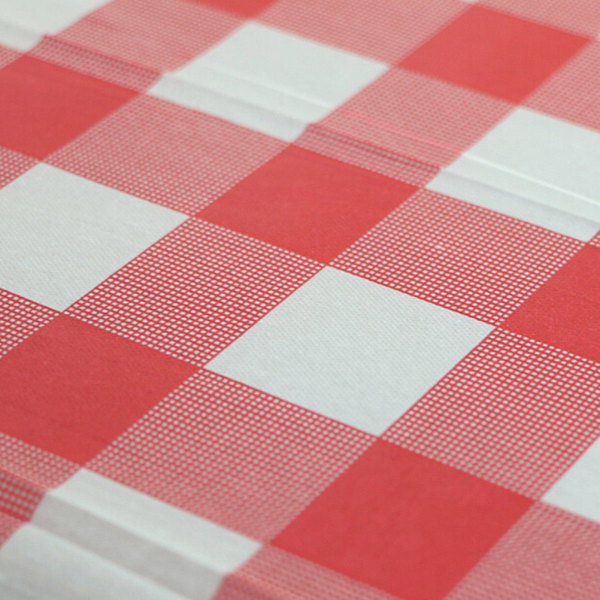 Rød Gingham Plast Engangsserviett Sjekk Duk Fest Utendørs