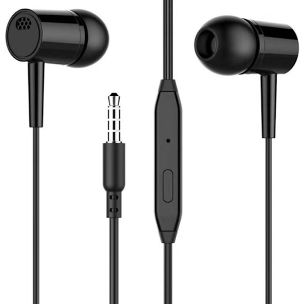 Headset 3,5 mm øretelefoner Høj kvalitet In-ear Til Telefon Computer He Black