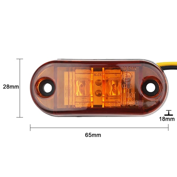 10st Varningsljus LED-diodljus Oval LED-sidomarkeringslampa Yellow