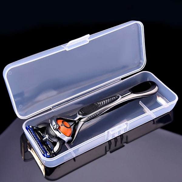 Praktisk plastik gennemsigtig transparent samling barbermaskine Cont etui