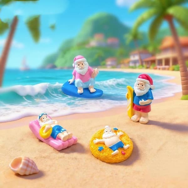 Mini Resin Sommar Tomtefigurer Bedårande Design För Strand A3
