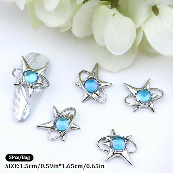5 kpl Nail Diamond Nail Art Decor Flash Mermaid Bead Diamond Sta A6