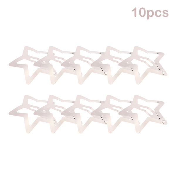 Pentagram Star Bobby Pin Søt metall hårklips for kvinner hår A 10PCS