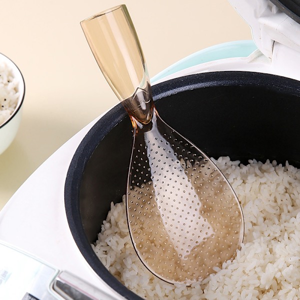 Stående risskje i PC-materiale, non-stick, til husholdning, elektrisk ris White