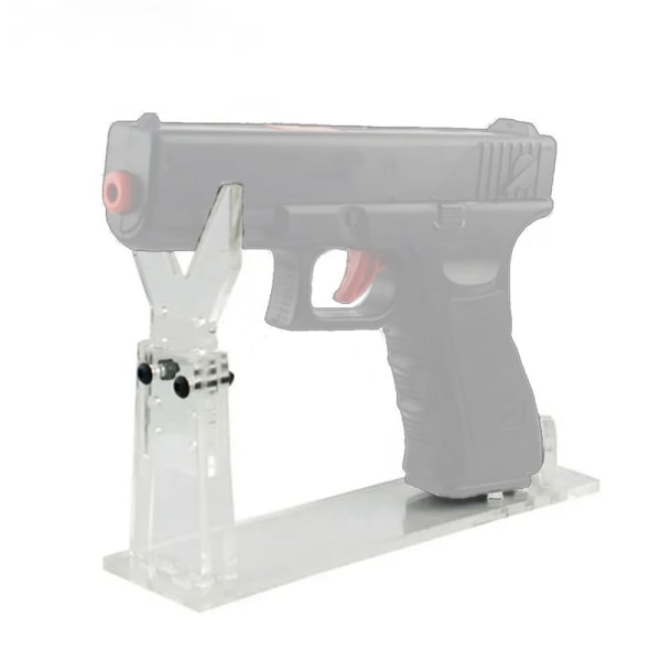 Klar akryl Hand Display Stand Pistol Rack Hållare för modell Clear