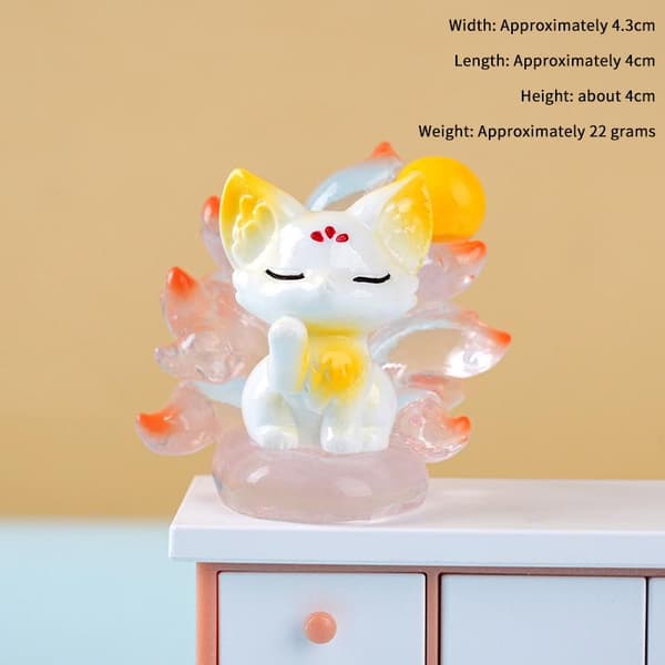 e Nine Tailed Fox Blind Box Figurer Transparent Design För De A3
