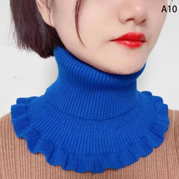 Varm strikket krage Ull Dame Turtleneck Knitted False Col A10