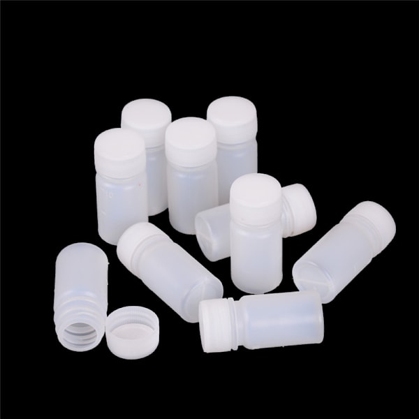 10X 10ml Plastreagensflasker Medicinprøveflasker Flydende H