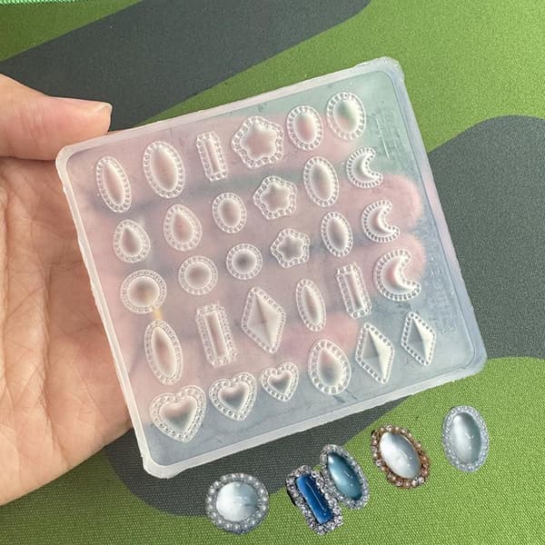 Silikone Neglekunst Form Æg Form Ædelsten Vanddråbe Diamant 3D Dekor