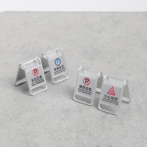 Miniatyr Trafikkskilt Advarselsskilt Modell Dukkehus Simulert R A3
