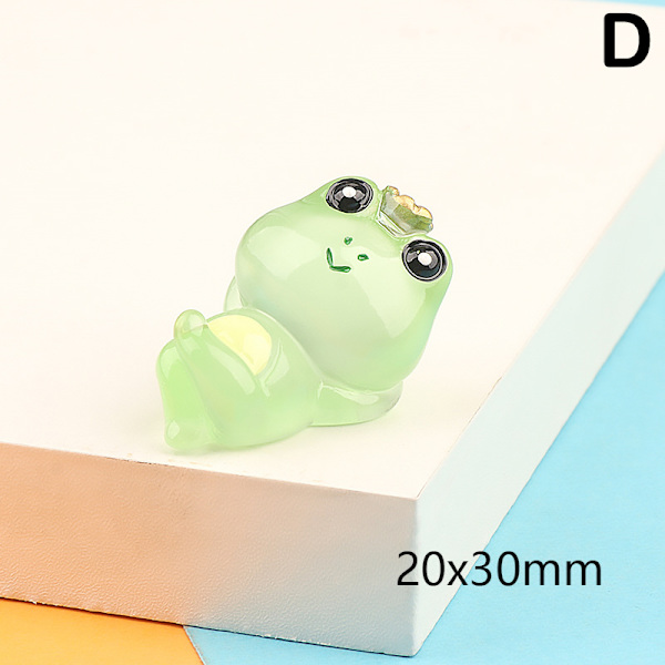 Färgglad självlysande groda Craft Resin Ornament Desktop Miniature O A