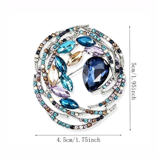 Mode Krystal Rhinestone Cirkel Broche Til Kvinder Frakke Smykker A1