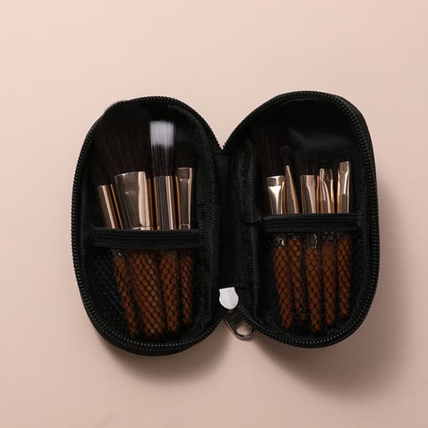 9 stk Protable Makeup Brushes Set Mini Blush Kosmetisk øyenbryn Ey 9PcsBrushBox
