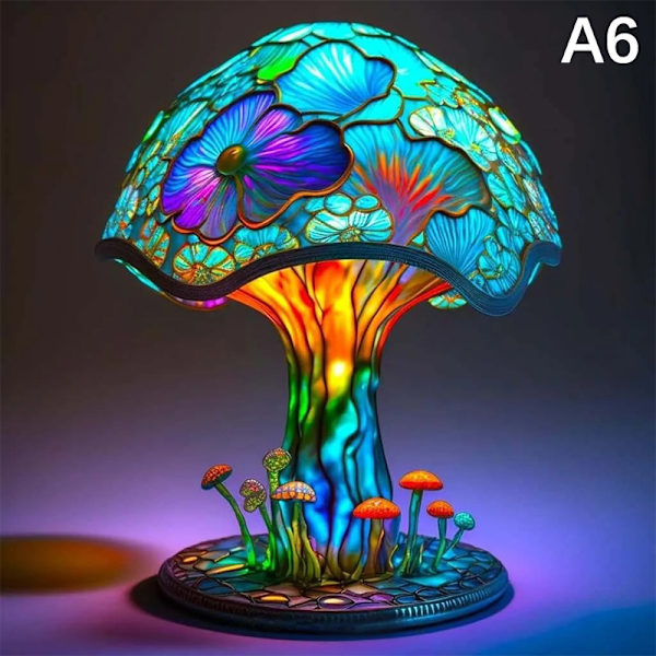 Vintage Stained Glass Series Lamper Mushroom Snail Octopus A8