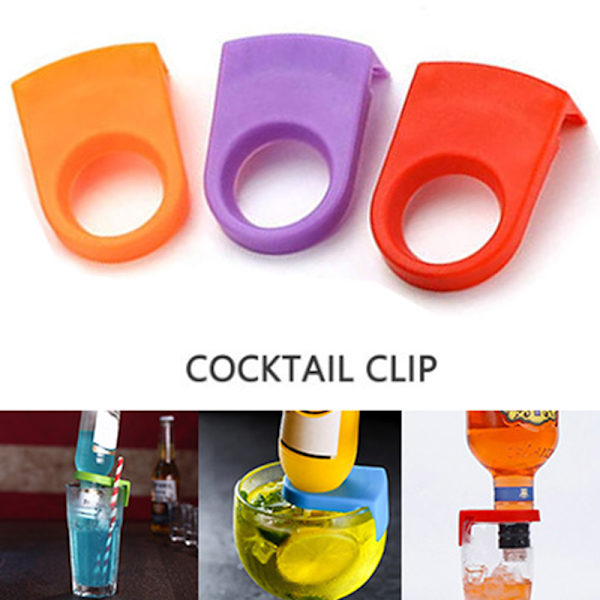 2 kpl Pullonsoljen pidikkeet Muoviset juomaklipsit Cocktail Snaps F Black