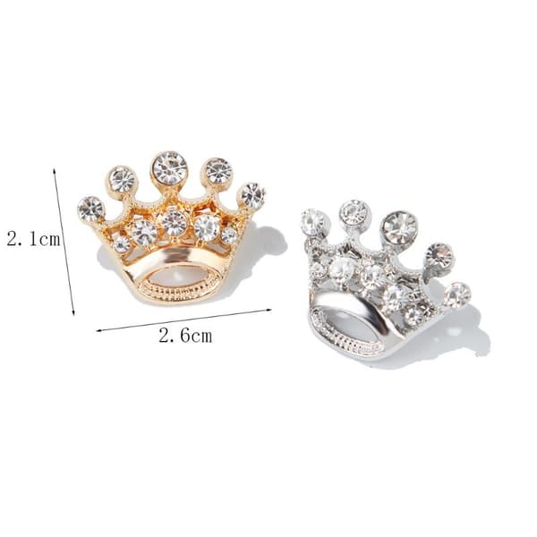 12 st Mini Rhinestone Crown Brosch Liten Kristallslagstift Bröllop A2