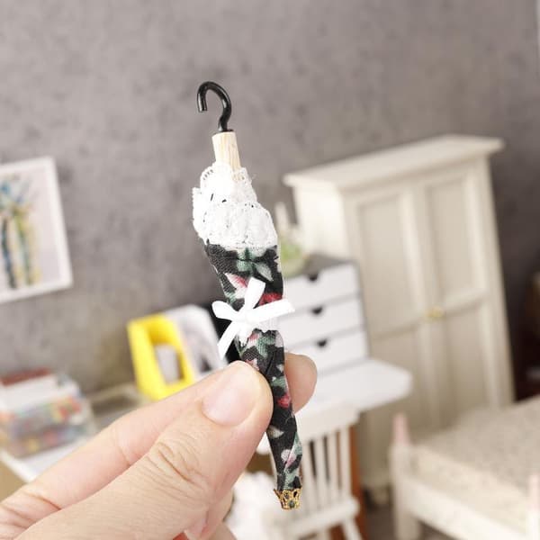 1 st miniparaply dockdekor för 10 cm docka långbent katt 1/6 A3